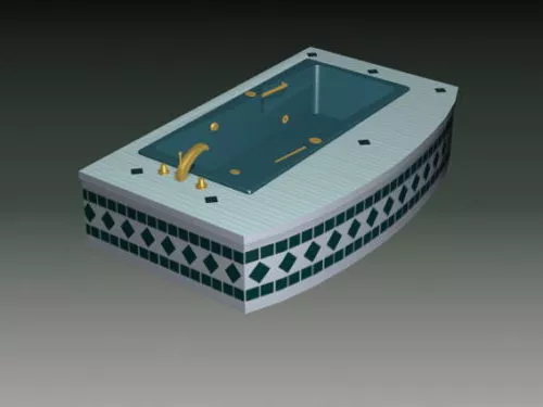 Bathroom Corner Tub 3d model