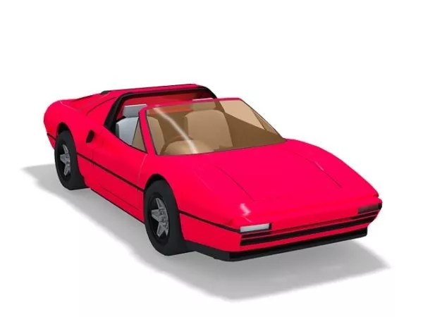 Cartoon Convertible Car 3d model