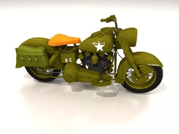 Harley-davidson Army Motorcycle 3d model Harley-davidson Army Motorcycle 3d model