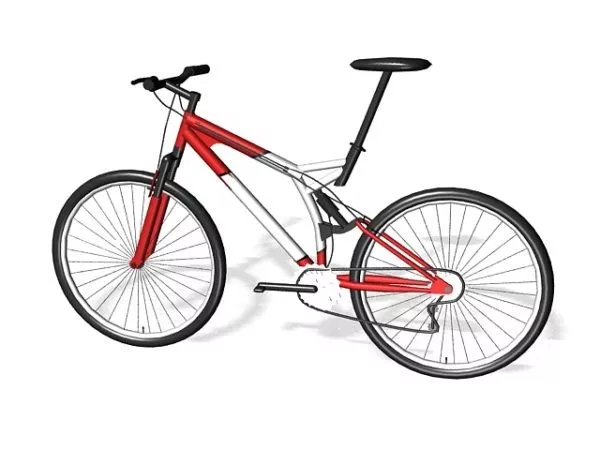 Red Unicycle 3d model