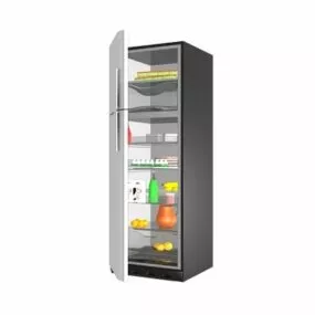 Open Fridge Full With Food 3d model