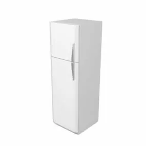 White Metallic Refrigerator 3d model