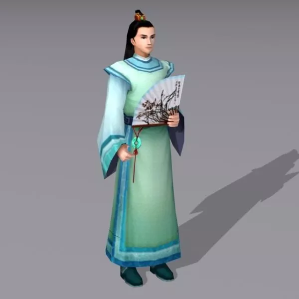 Ancient Chinese Young Male Scholar 3d model Ancient Chinese Young Male Scholar 3d model