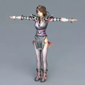 Female Warrior Fighter 3d model