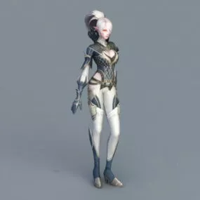Female Elf Mage 3d model