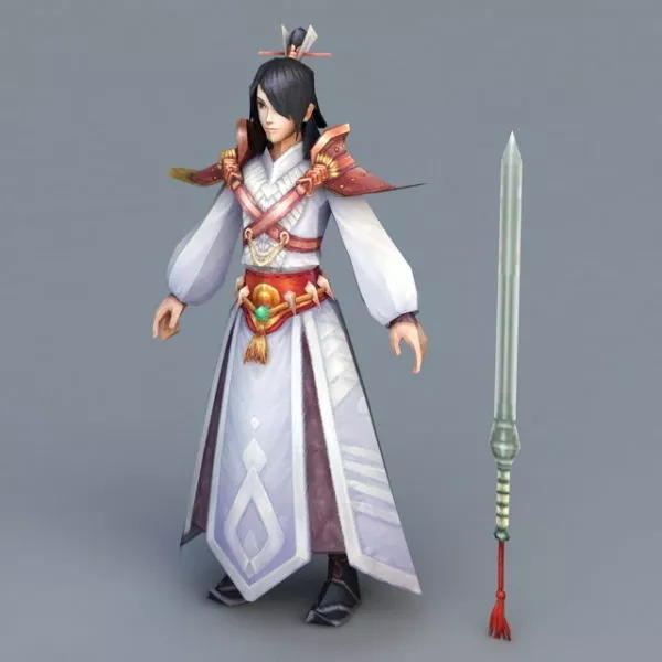 Anime Man With Sword 3d model Anime Man With Sword 3d model