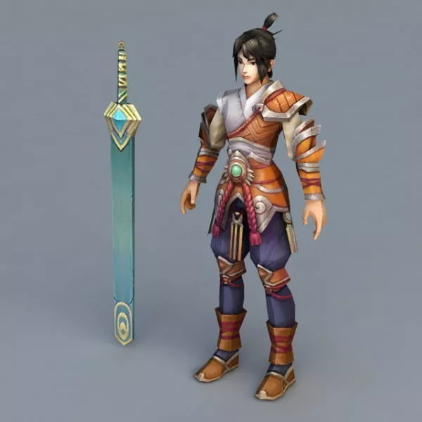 Awesome Anime Swordsman 3d model Awesome Anime Swordsman 3d model