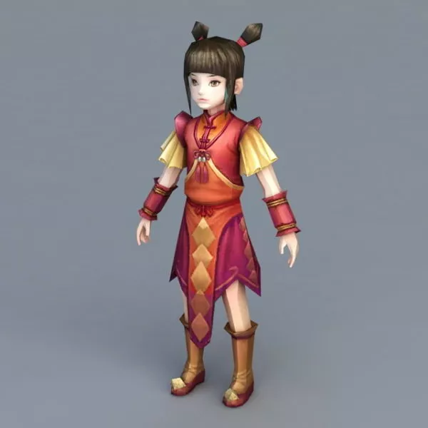 Chinese New Year Anime Girl 3d model Chinese New Year Anime Girl 3d model