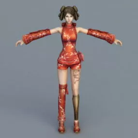 Chinese Female Fighter Girl 3d model