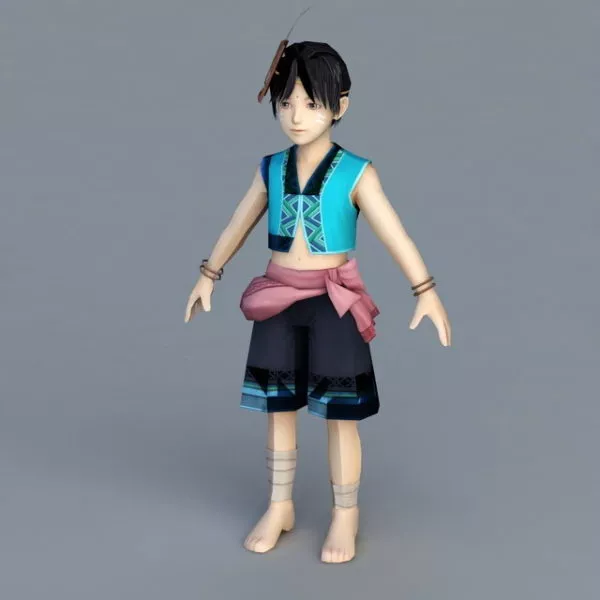 Traditional Chinese Boy 3d model Traditional Chinese Boy 3d model