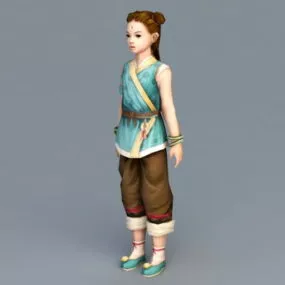 Traditional Chinese Little Girl 3d model