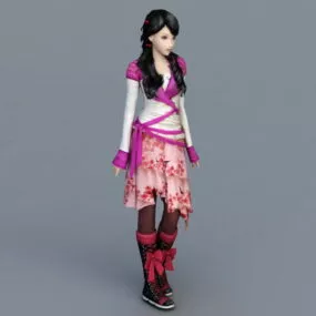 Chinese Kung Fu Girl 3d model