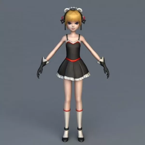 Anime Girl Character Rigged Animated 3d model Anime Girl Character Rigged Animated 3d model
