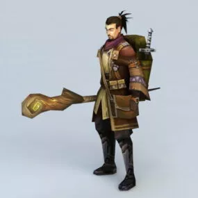 Medieval Adventurer Man 3d model