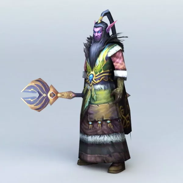 Male Night Elf Druid 3d model Male Night Elf Druid 3d model