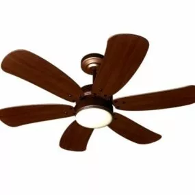 Wood Ceiling Fan With Light 3d model