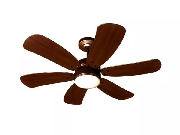 Wood Ceiling Fan With Light 3d model Wood Ceiling Fan With Light 3d model
