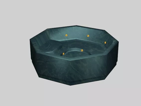 Square Bathtub Jacuzzi Style 3d model