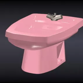 Pink Ceramic Bidet 3d model