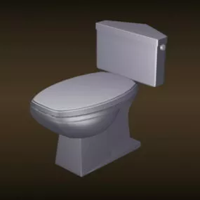 Silver Ceramic Toilet 3d model