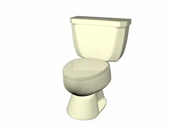 Single Flush Round Toilet 3d model Single Flush Round Toilet 3d model
