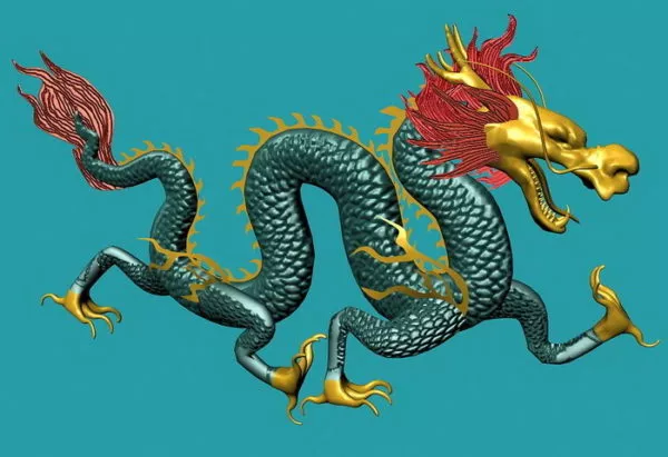 Green Chinese Dragon 3d model Green Chinese Dragon 3d model