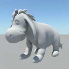 Funny Donkey Cartoon 3d model