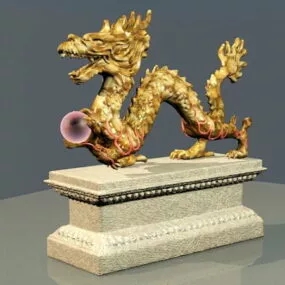 Chinese Dragon Sculpture 3d model