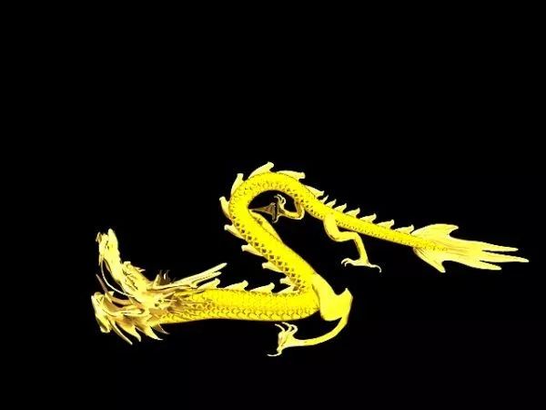 Chinese Gold Dragon Animation 3d model Chinese Gold Dragon Animation 3d model