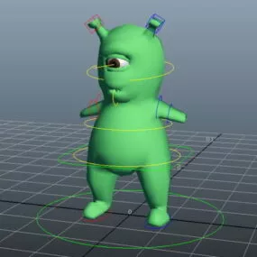 One-eyed Green Monster Rig 3d model