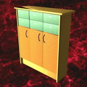Living Room Console Cabinet 3d model