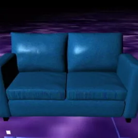 Blue Reclining Loveseat 3d model