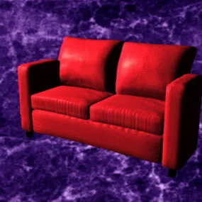 Red Reclining Loveseat 3d model