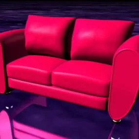 Deep Pink Loveseat 3d model