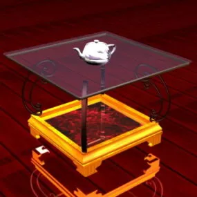 Antique Glass End Table 3d model