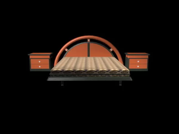 Elegant Double Bed 3d model Elegant Double Bed 3d model