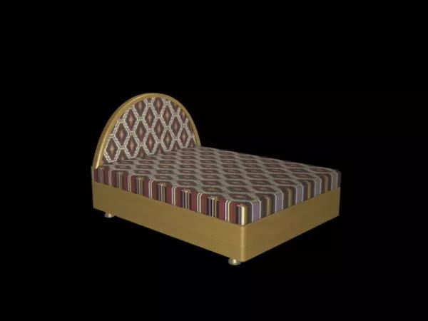 Modern Bed With Headboard 3d model Modern Bed With Headboard 3d model