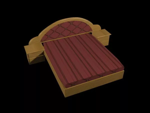 Platform Bed And Nightstands 3d model Platform Bed And Nightstands 3d model