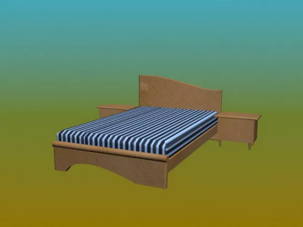 Bed And Nightstands 3d model Bed And Nightstands 3d model