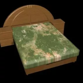 Platform Bed With Nightstands 3d model