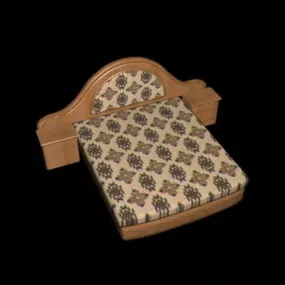 Platform Bed With Nightstands 3d model