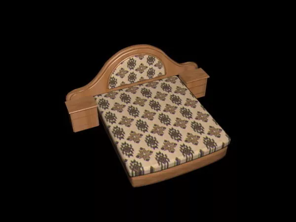Platform Bed With Nightstands 3d model Platform Bed With Nightstands 3d model