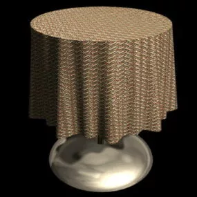 Metal Table With Cloth 3d model