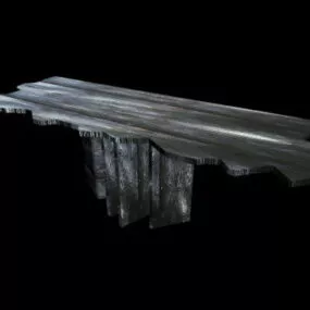 Old Wood Table 3d model