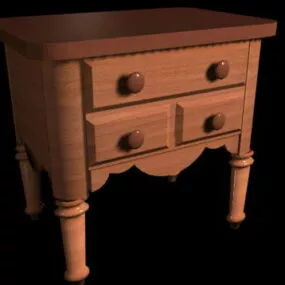 Vintage Bedside Table 3d model