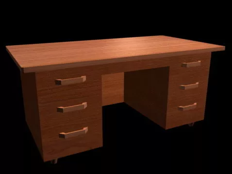 Traditional Office Desk 3d model Traditional Office Desk 3d model