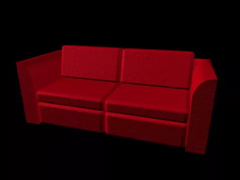 Red Loveseat 3d model Red Loveseat 3d model