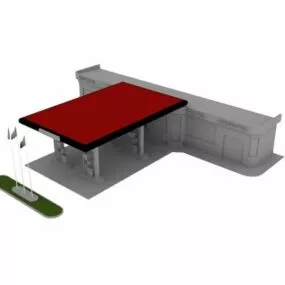 Small Filling Station 3d model