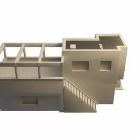 Modern Cube Architecture Villa 3d model
