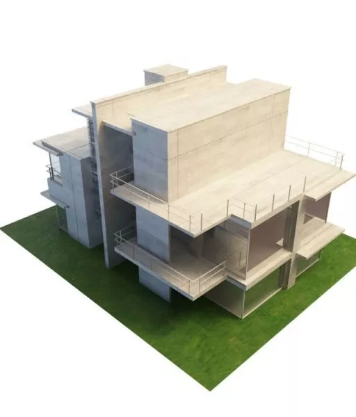 Simple Villa Modernism Architecture Building 3d model